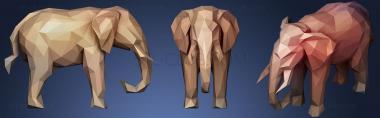 3D мадэль Низкополигональный Слон (STL)